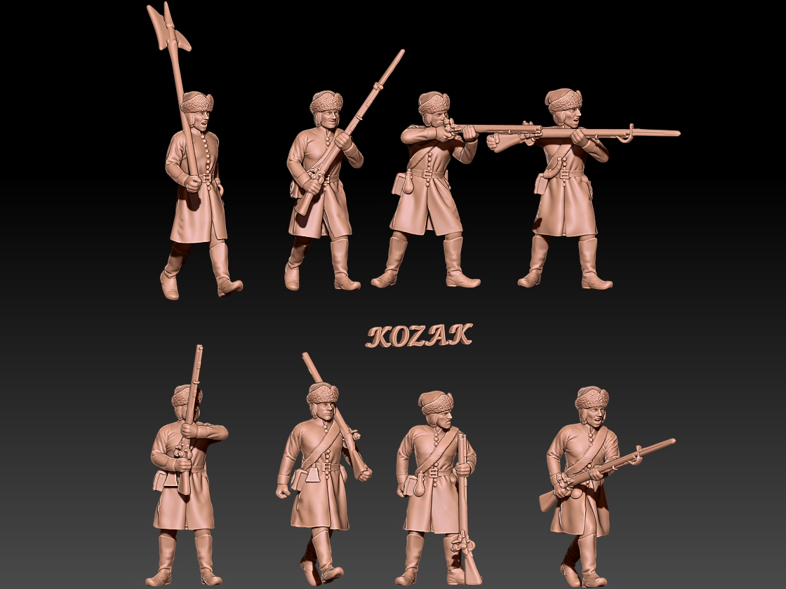 russian fusiliers in hungarian uniform (1696-1704) set 2